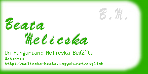 beata melicska business card